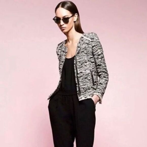 IRO ‘Lizzie’ Textured Printed Evening Jacket, Snap Up Front, Women’s Small 36 - Picture 2 of 15